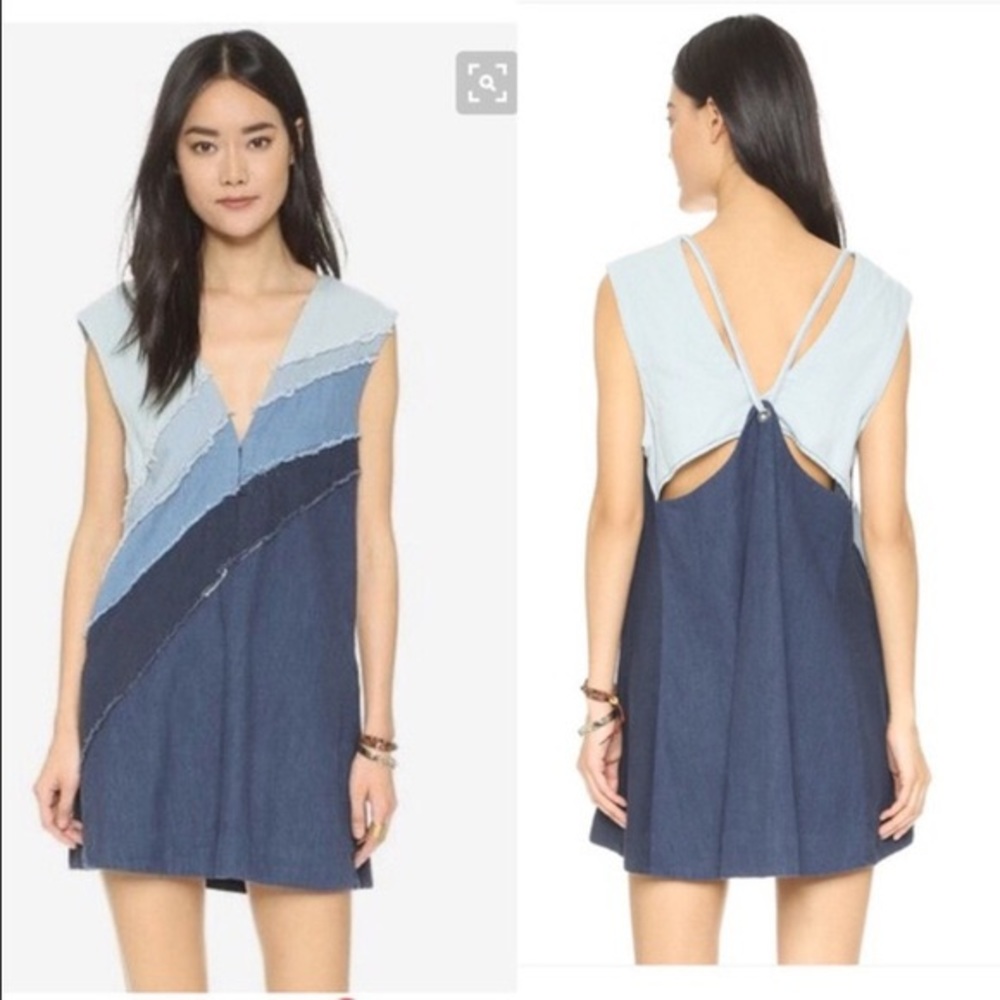 Free people chambray patchwork dress